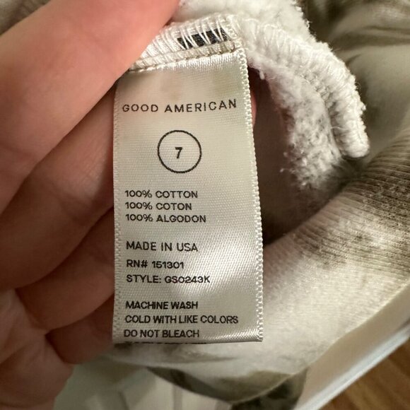 Good American Cropped & Cool Hoodie Putty Tie Dye Plus Size 4XL - Picture 5 of 6